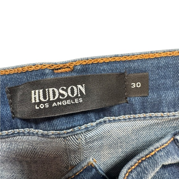 Hudson Nico Cigarette Jeans  30 Distressed Mid Rise Straight Leg Light Wash J423 - Picture 5 of 9